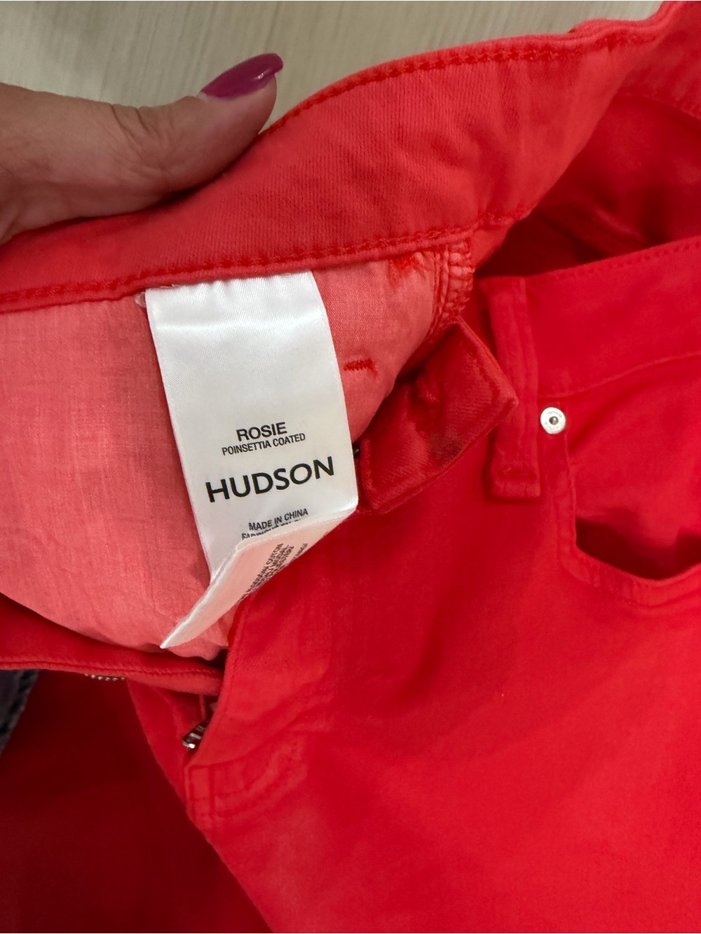 Hudson Jeans Bright Red Wide-Leg Women's Jeans - Picture 2 of 3
